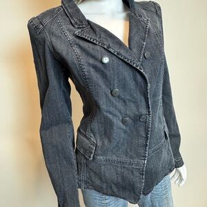 BCBGeneration Dark Blue Jean Double-Breasted Jacket